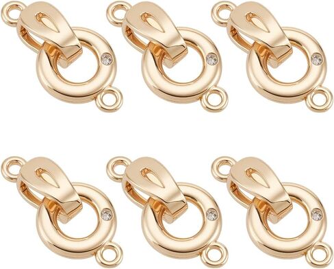 Benecreat 6pcs طية فوق مجموعة المشبك ، مقاطع تمديد قلادة مطلية 14K ، قفلات المجوهرات لحرف المجوهرات DIY صنع سوار نساء 20 ملم in Kuwait