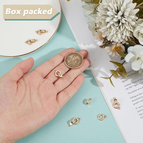 Benecreat 6pcs طية فوق مجموعة المشبك ، مقاطع تمديد قلادة مطلية 14K ، قفلات المجوهرات لحرف المجوهرات DIY صنع سوار نساء 20 ملم in Kuwait