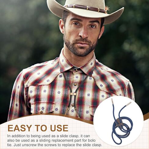 Patikil 20 PCS Bolo Tie Slide Clasp ، مستطيل مشبك مشبك الفارغ الفارغ للاختراق لعمليات الإبزيم Bolo Tie Western Western in Saudi Arabia