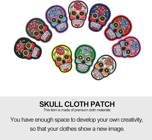 Heallily 11pcs suger suger patches الحديد على رقعة مطرزة على بقع على بقع زين ديا دي لوس مويرتوس اليوم المكسيكي من الحزب الميت تفضل in Saudi Arabia