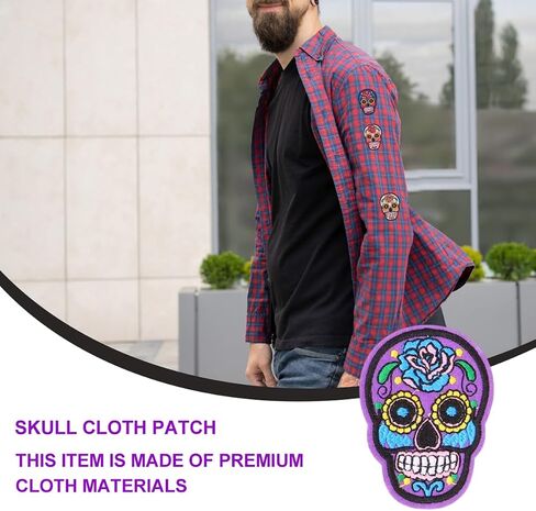 Heallily 11pcs suger suger patches الحديد على رقعة مطرزة على بقع على بقع زين ديا دي لوس مويرتوس اليوم المكسيكي من الحزب الميت تفضل in Saudi Arabia