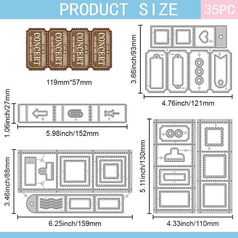 Globleland Postage Stamp Frame قطع يموت من أجل DIY Scrapbooking Metal Tickets Border Cut Vies Gornmark Cuts لتصنيع البطاقات تصنع ألبوم الصور الحرف الداكن in Saudi Arabia