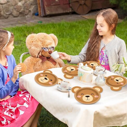 100 Count Bear Paper Plates Bear Shaped Disposable Plates Brown Theme Beary First Birthday Decorations Teddy Paper Dinnerware for Baby Shower Birthday Party Decorations in Saudi Arabia