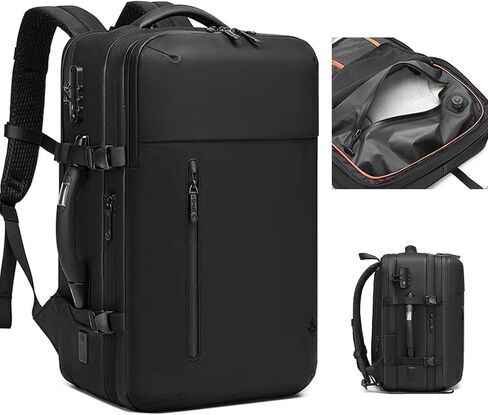 55L Travel Backpack with Built-in Vacuum Seal Backpacks Exapandable Waterproof Air Compression with electronic scale TSA Lock Carry-On Suitcase Luggage Laptop Bag Black in Saudi Arabia