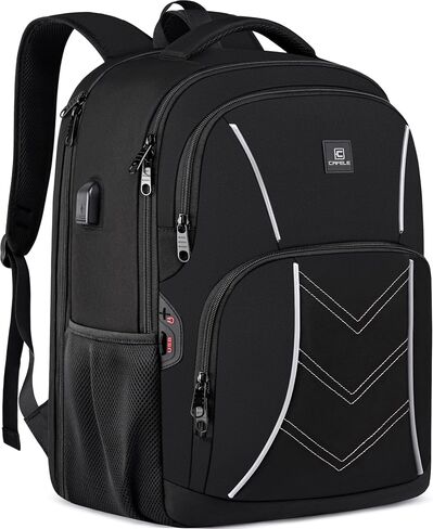 CAFELE TSA Friendly Flight Approved Business Backpack, Water-resistant Lightweight School Rucksack, Durable Large Weekender Bag Daypack (Black, 17.3 Inch) in Saudi Arabia