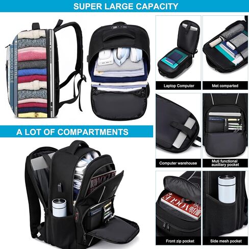 CAFELE TSA Friendly Flight Approved Business Backpack, Water-resistant Lightweight School Rucksack, Durable Large Weekender Bag Daypack (Black, 17.3 Inch) in Saudi Arabia