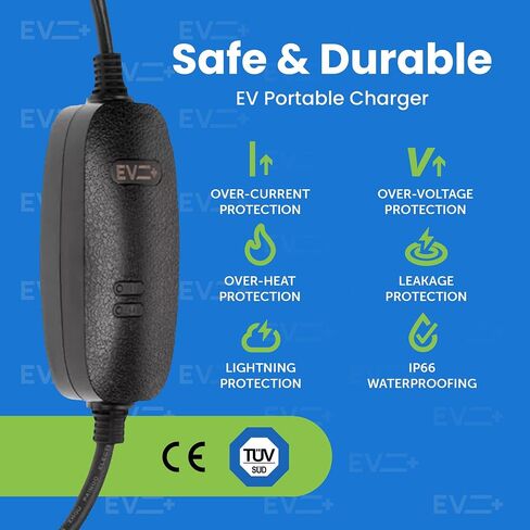 Duosida 32A EV Portable Charging Station, Level 2 EV Home Charger with Charging Screen, 20-ft EV SAE J1772 Charging Cable, Travel Case, EVSE Level 2 NEMA 14-50 Portable Charger in Saudi Arabia