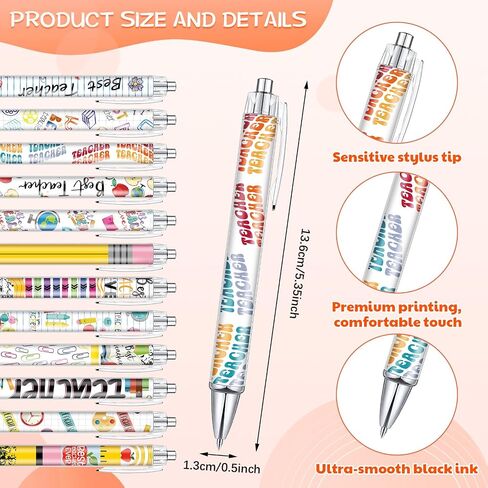 24 Pcs Teacher Appreciation Gifts Funny Teacher Sticky Notes Ballpoint Pens Cute Self-Stick Note Pads Bulk Thank You Gifts for School Classroom Office Thanksgiving Christmas Supplies in Saudi Arabia