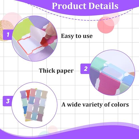 192 Pcs Sticky Index Tabs, 24 Colors Writable Page Markers Tabs Blank Monthly Tab Double Sided Book Sticky Notes Flags Self Adhesive Planner Stickers for Labeling Classifying Planning in Kuwait