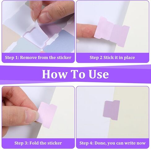 192 Pcs Sticky Index Tabs, 24 Colors Writable Page Markers Tabs Blank Monthly Tab Double Sided Book Sticky Notes Flags Self Adhesive Planner Stickers for Labeling Classifying Planning in Kuwait