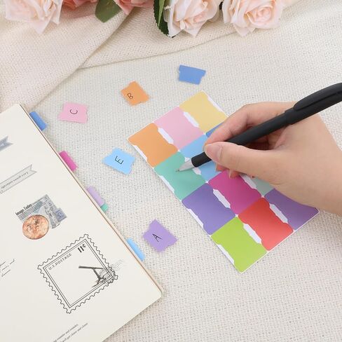192 Pcs Sticky Index Tabs, 24 Colors Writable Page Markers Tabs Blank Monthly Tab Double Sided Book Sticky Notes Flags Self Adhesive Planner Stickers for Labeling Classifying Planning in Kuwait