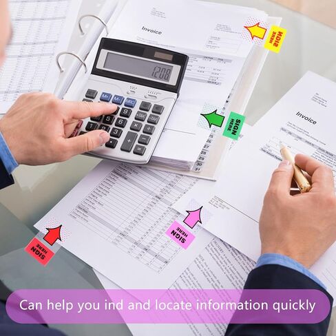 600 PCS علامة هنا علامات تبويب ، 6 ألوان تسجيل التوقيع هنا 2 ملصقات 2 ملصقات ملصقات أسهم ملصق in Saudi Arabia