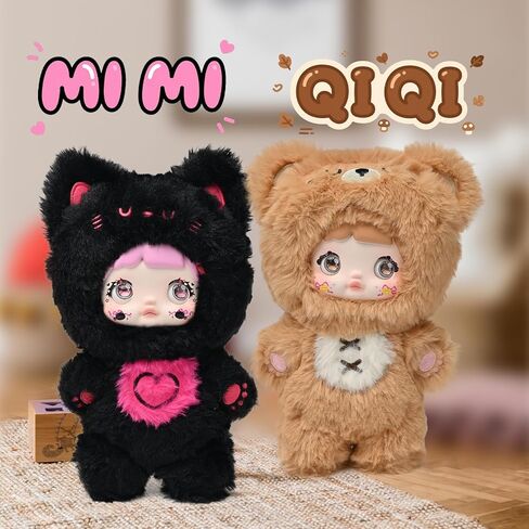 Nommi Blind Box, Cute Vinyl Face Plush Blind Box Figures, Nommi Loveliness Never Ends Series Plush Doll, Kawaii Collectible Toys Figure Mystery Box for Gifts, Single Box (1 of 7 Possible Styles) in Kuwait