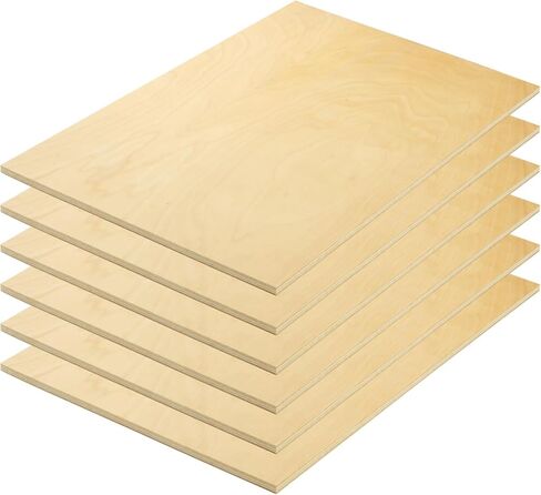 6pcs 12 × 18 × 1/4 بوصة من أوراق خشب البلطيق من خشب البلطيق 6 مم من خشب الخشب الرقائقي غير المكتمل للفنون والحرف اليدوية والرسم والبايروغرافيا ونقش الخشب وحرق الخشب والليزر والمعماري النماذج المعمارية in Kuwait