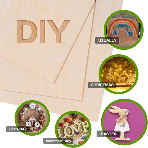 12x12x1/8 Inch Basswood Sheets, 3mm Plywood for Laser Cutting, Unfinished Wood Board for Engraving, Wood Burning, Painting, Crafts, Ornaments, Models, Cutter (36Packs- 12inchx12inch) in Saudi Arabia