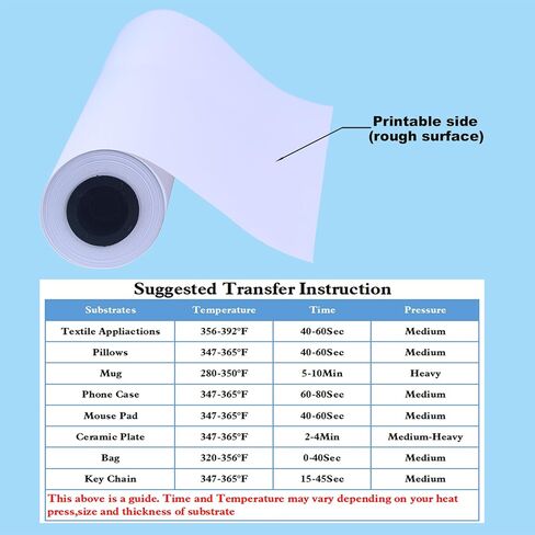 24 Inch x 164 Feet Sublimation Paper Roll 120gsm Heat Sublimation Transfer Paper Quick Drying 2" Core Compatible with Inkjet Printer in Saudi Arabia
