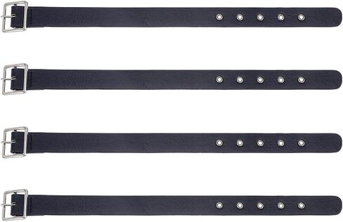 FINGERINSPIRE 4 Pcs Traditional Kilt Extender Straps Imitation Leather Cuff Belt Buckles 16.5x1 Black Leather Adjustable Belt with Metal Square Buckle Women's Belt for Coat Dress Bags DIY in Saudi Arabia