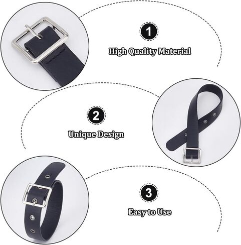 FINGERINSPIRE 4 Pcs Traditional Kilt Extender Straps Imitation Leather Cuff Belt Buckles 16.5x1 Black Leather Adjustable Belt with Metal Square Buckle Women's Belt for Coat Dress Bags DIY in Saudi Arabia