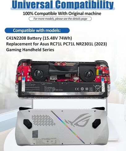 C41N2208 67Wh Gaming Handheld Battery Replacement for ASUS ROG Ally PC71L RC71L Gaming Handheld Series 15.48V 67Wh 4-Cell with Tools in Saudi Arabia