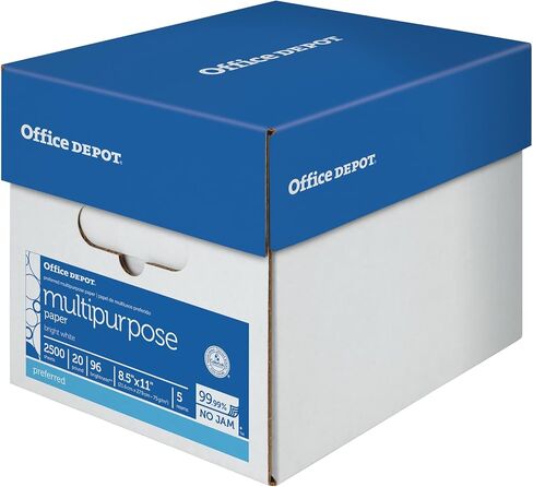 Office Depot® Multi-Use Paper & Copy Paper ، 5 Reams ، White ، Letter (8.5 "× 11") ، 2500 ورقة لكل حالة ، 20 رطل ، 96 Brigh in Saudi Arabia
