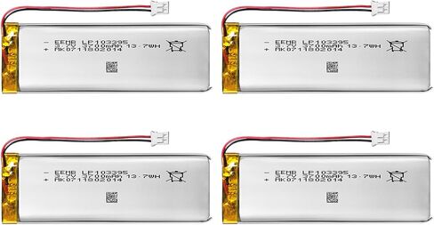 100X EEMB 3.7V Lipo Battery 3700mAh 103395 بطارية ليثيوم بوليمر أيون قابلة لإعادة الشحن مع موصل JST (معتمد من UL للخلية) تأكد من تطابق قطبية الجهاز مع البطارية قبل الشراء!!! in Saudi Arabia