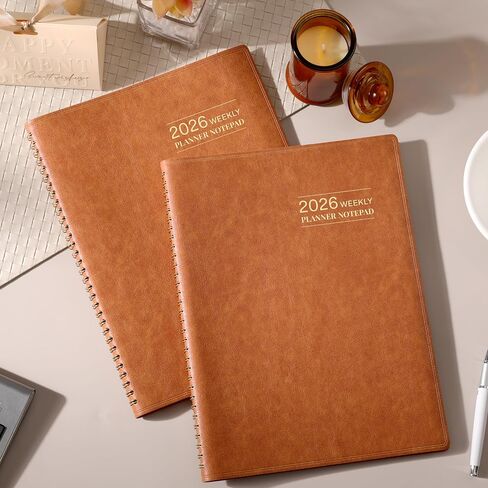 2026 Planner - Planner 2026 Weekly and Monthly, 11.38'' x 8.74'', 2026 Calendar Leather Planner, JAN 2026 - DEC 2026, Daily Hourly Appointment Book, To Do List, Monthly Tabs, Faux Soft Leather, Back Pockets - Brown in Kuwait