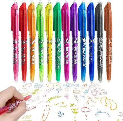 12pcs أقلامات محفوظة محفوظة سائل حبر سائل الجاف قلم 0.5 ملم أحلام الكرة الأرضية efface efface in Kuwait