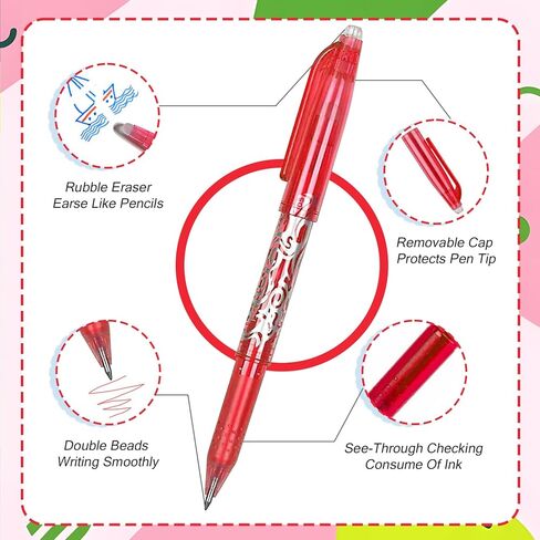 12pcs أقلامات محفوظة محفوظة سائل حبر سائل الجاف قلم 0.5 ملم أحلام الكرة الأرضية efface efface in Kuwait