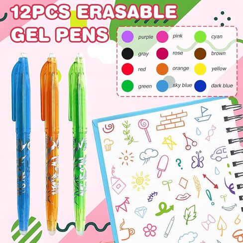 12pcs أقلامات محفوظة محفوظة سائل حبر سائل الجاف قلم 0.5 ملم أحلام الكرة الأرضية efface efface in Kuwait
