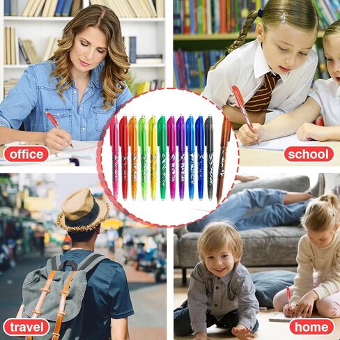 12pcs أقلامات محفوظة محفوظة سائل حبر سائل الجاف قلم 0.5 ملم أحلام الكرة الأرضية efface efface in Kuwait
