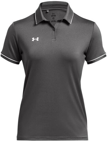 Under Armour Team Tipped Womens Short Sleeve Polo Shirt M Red-White in Saudi Arabia