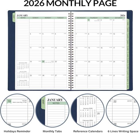 2026 Planner - Planner 2026 Weekly and Monthly, 11.38'' x 8.74'', 2026 Calendar Leather Planner, JAN 2026 - DEC 2026, Daily Hourly Appointment Book, To Do List, Monthly Tabs, Faux Soft Leather, Back Pockets - Brown in Kuwait