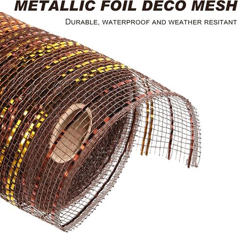WILLBOND 4 Rolls Thanksgiving Mesh Ribbon for Wreath 6 Inch Wide Fall Autumn Wrapping Ribbon Supplies Metallic Foil Wired Edge Ribbon Decoration for Making DIY Party Crafts (Fresh Colors) in Saudi Arabia