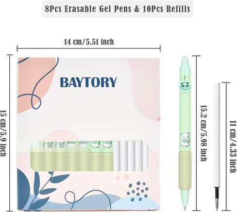 Baytory 18PCS Ambelable Ambels ، 8pcs أقلام الحبر الأزرق و 10pcs عبوات سوداء ، قلم لطيف قابل للسحب مع ممحاة ، نقطة دقيقة 0.5 ملم ، قلم حبر هلام جاف سريع ، لألغاز الكلمات المتقاطعة (الوردي) in Saudi Arabia