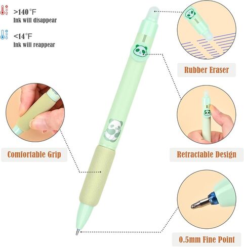 Baytory 18PCS Ambelable Ambels ، 8pcs أقلام الحبر الأزرق و 10pcs عبوات سوداء ، قلم لطيف قابل للسحب مع ممحاة ، نقطة دقيقة 0.5 ملم ، قلم حبر هلام جاف سريع ، لألغاز الكلمات المتقاطعة (الوردي) in Saudi Arabia