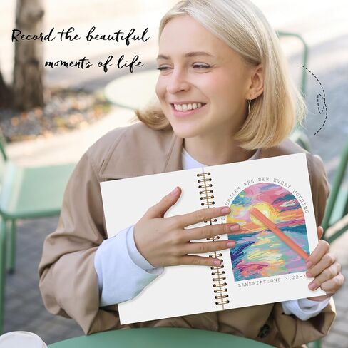 LADOCK Watercolor Boho Sunrise Christian Spiral Notebook, Christian Gifts for Women Faith, His Mercies are New Every Morning Prayer Bible Journal Journaling for Women, 5.5x8.3 in Saudi Arabia