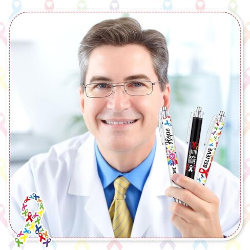 48 PCS Cancer Awarenenty Point Pens BENS BROK COLLULFULLIP RIBBON ALCERALL ALS ALSBANS BLACK EXTROSESSIONS Eassities Inspiral Form in Saudi Arabia