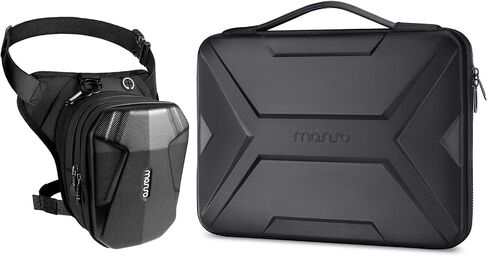 MOSISO Motorcycle Leg Bag EVA Expandable Storage Thigh Bags&15-16 inch Laptop Hard Case, 15.6 inch Waterproof Shockproof Computer Bag,Artistic Geometric EVA Carrying Sleeve with Handle, Black in Saudi Arabia