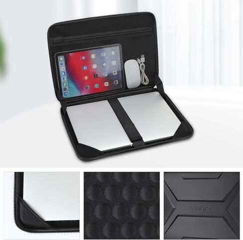 MOSISO Motorcycle Leg Bag EVA Expandable Storage Thigh Bags&15-16 inch Laptop Hard Case, 15.6 inch Waterproof Shockproof Computer Bag,Artistic Geometric EVA Carrying Sleeve with Handle, Black in Saudi Arabia