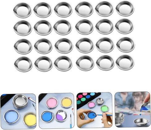 LIFKOME 30pcs Stainless Steel Painting Tray Multi Function Watercolor Plates for Artists Easy to Clean Color Mixing Board with Smooth Surface Durable Versatile Art Supplies in Saudi Arabia