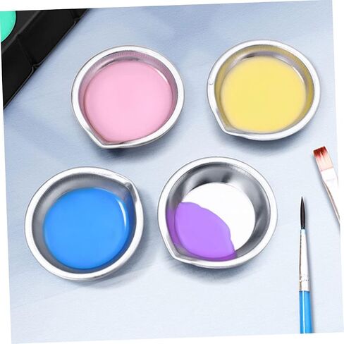 LIFKOME 30pcs Stainless Steel Painting Tray Multi Function Watercolor Plates for Artists Easy to Clean Color Mixing Board with Smooth Surface Durable Versatile Art Supplies in Saudi Arabia