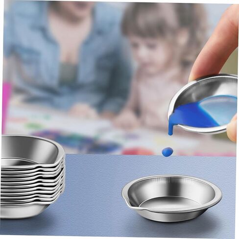 LIFKOME 30pcs Stainless Steel Painting Tray Multi Function Watercolor Plates for Artists Easy to Clean Color Mixing Board with Smooth Surface Durable Versatile Art Supplies in Saudi Arabia