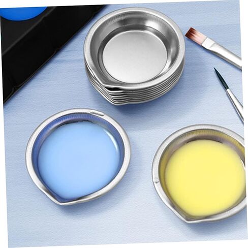 LIFKOME 30pcs Stainless Steel Painting Tray Multi Function Watercolor Plates for Artists Easy to Clean Color Mixing Board with Smooth Surface Durable Versatile Art Supplies in Saudi Arabia