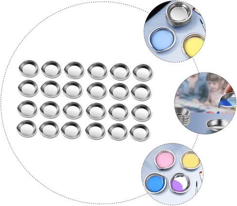LIFKOME 30pcs Stainless Steel Painting Tray Multi Function Watercolor Plates for Artists Easy to Clean Color Mixing Board with Smooth Surface Durable Versatile Art Supplies in Saudi Arabia