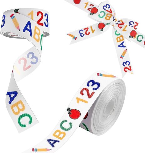 KatchOn, Back to School Ribbon for Crafts - 10 Yard | Abc Ribbon for Crafts | Teacher Ribbon, School Ribbon for Welcome Back to School Decorations | Alphabet Ribbon for First Day of School Decorations in Saudi Arabia