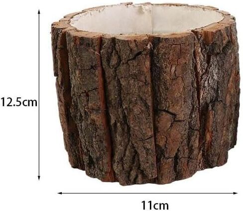 Wooden Bark Pen Holder, Creative Tree Shaped Pen Cup Nordic Style Desktop Organizer for Pencil Natural School Stationary Home Office Suplies in Saudi Arabia