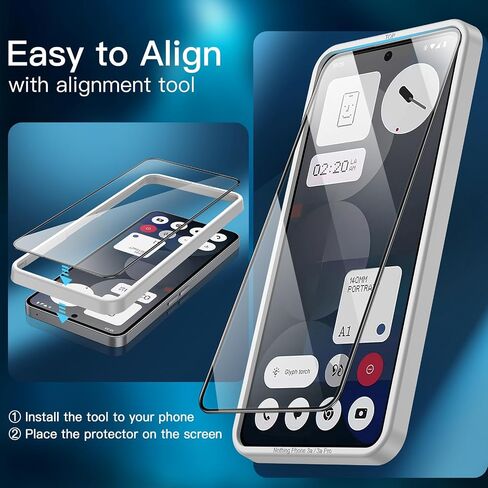 JETech Screen Protector for Nothing Phone 2 6.7-Inch, 9H Tempered Glass Film, Anti-Scratch, HD Clear, 3-Pack in Saudi Arabia