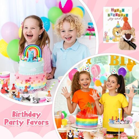 12 Sets Birthday Mini Animal Plush Bulk with Cards Birthday Party Decorations Mini Stuffed Animals for Students Classroom Reward Party Favors Return Gifts Present in Saudi Arabia