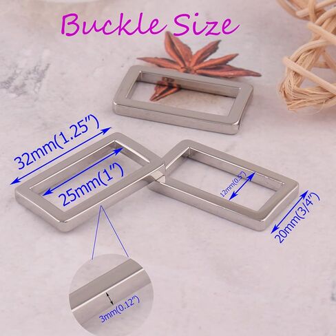 1 بوصة أبازيم مستطيلة - محفظة شريحة قابلة للتعديل المعدنية لمحفظة السحابات حقيبة إكسسوارات الظهر in Kuwait