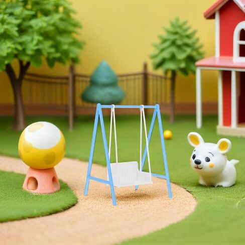 BESPORTBLE Miniature Dollhouse Swing Chair: 1:12 Scale Plastic Dollhouse Furniture Accessories for DIY Fairy Garden Playground Garden Park Scenes in Saudi Arabia